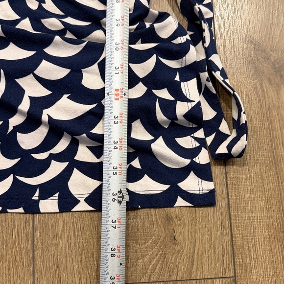 Boden Navy and White Patterned Midi Dress, wrap , size 10 - Picture 9 of 10